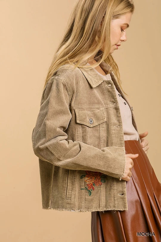 Corduroy Embroidered Jacket