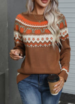 Pumpkin Fair Isle Knit Sweater