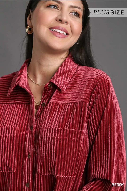 Beautiful Button-Down Velvety Blouse in 3 colors