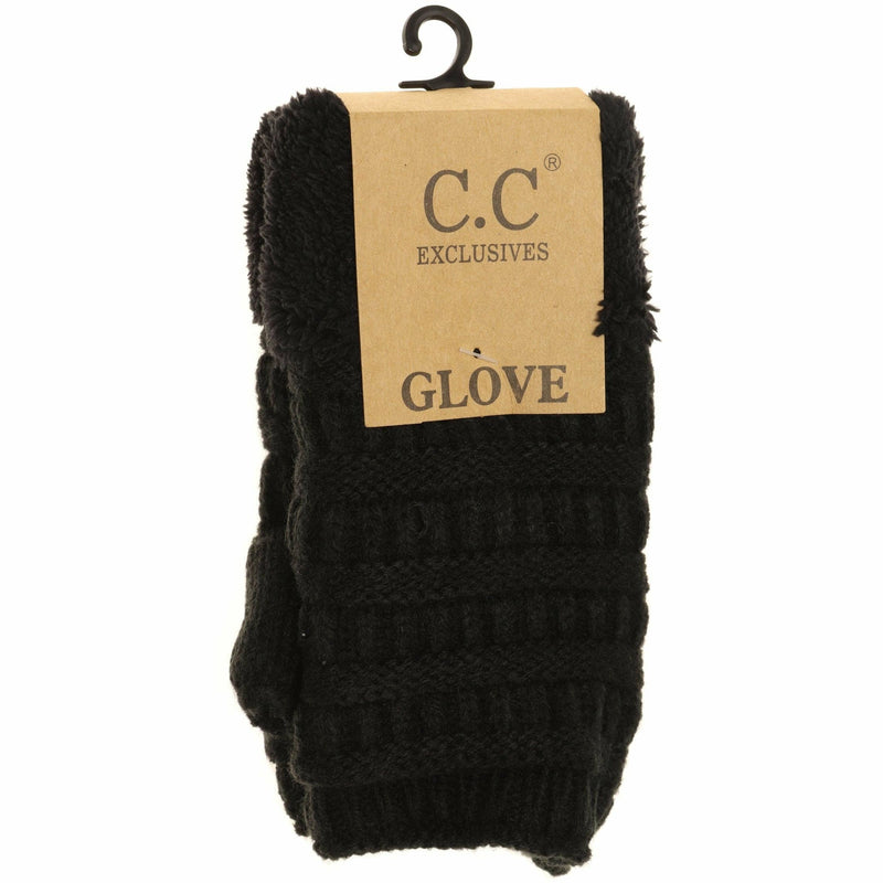 Fingerless Sherpa Lined Women's Gloves Available in 4 Colors