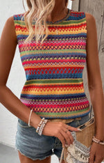 Striped Woven Fiesta Tank