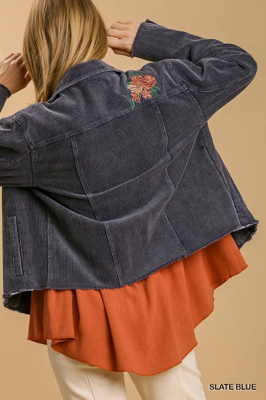 Corduroy Embroidered Jacket