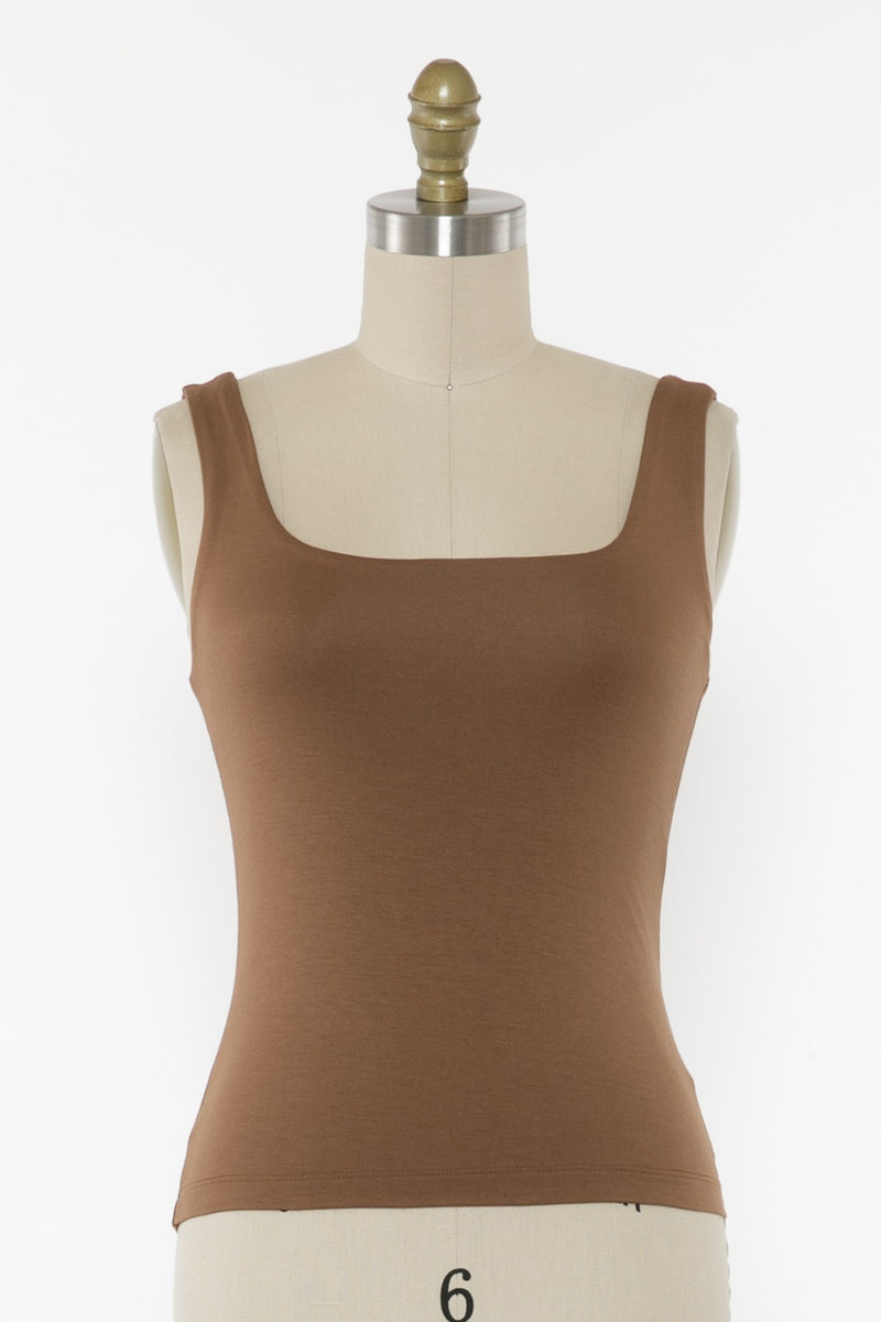 Modal Square Neck Tank Top in Six Different Colors