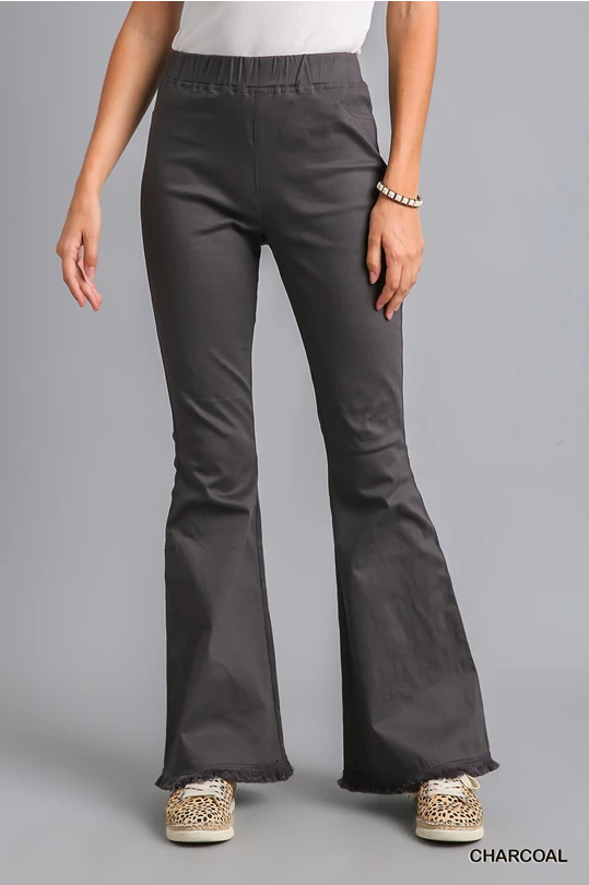 Wide Leg Flare Pants in Charcoal