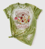 Wild Flower Bleached Tees in Lavender or Green