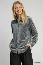 Beautiful Button-Down Velvety Blouse in 3 colors