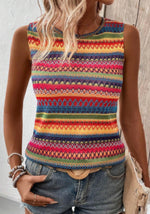 Striped Woven Fiesta Tank