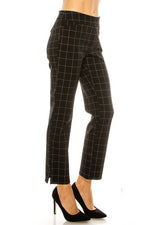 Black Grid Ankle Pants