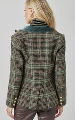 Tweed Blazer with Velvet Accent in 2 colors