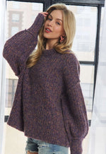 Deep Purple Soft and Cozy Oversized Sweater