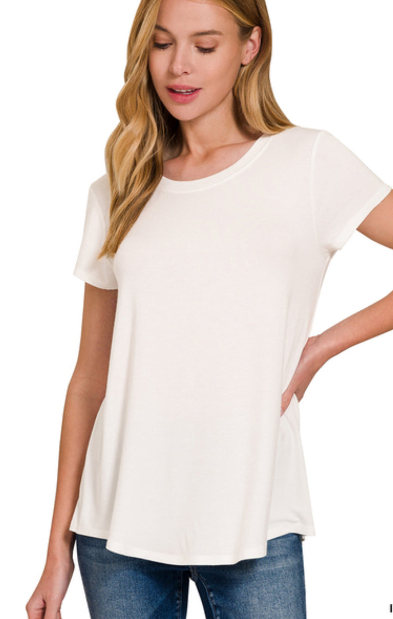 Relaxed Fit Rayon Tee in 5 Colors