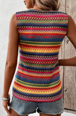 Striped Woven Fiesta Tank