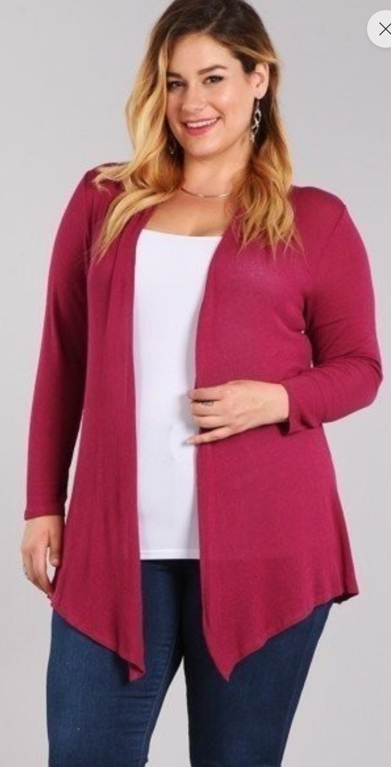 Plus Curvy Sheer Knit Cardigan