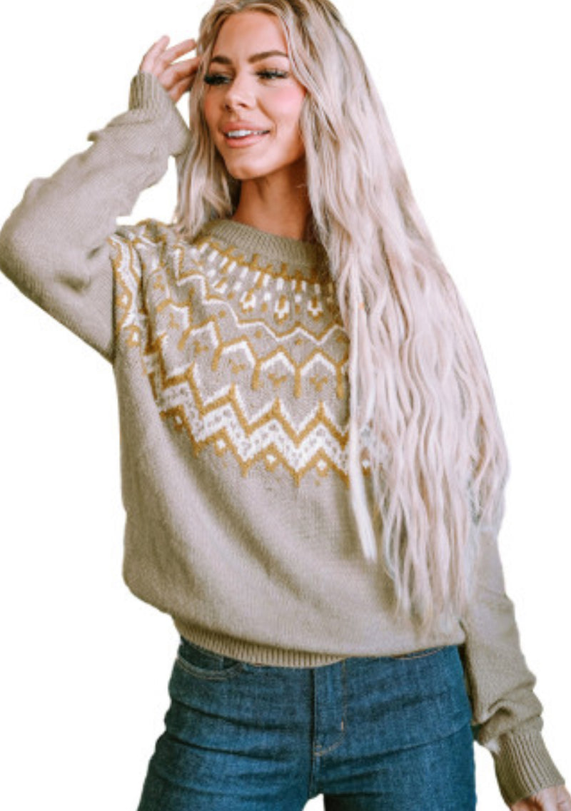 Grey Fair Isle Sweater