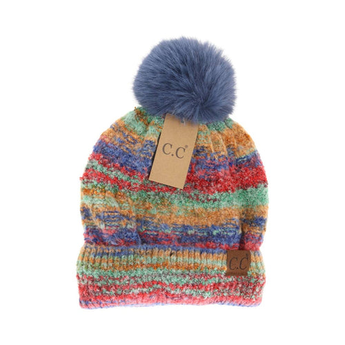 Space Dye Faux Fur Pom C.C Beanie HTC0041