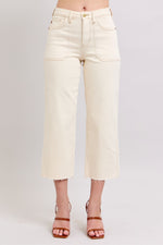 Judy Blue Ecru Dyed Wide Leg Cropped Jeans