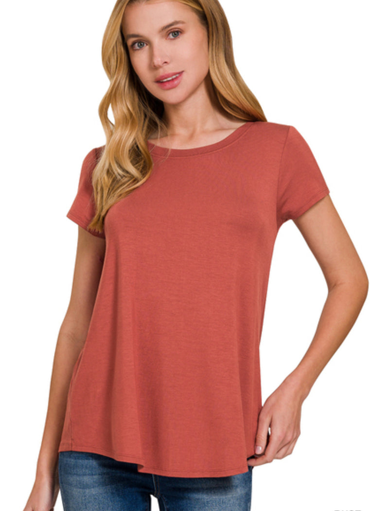 Relaxed Fit Rayon Tee in 5 Colors