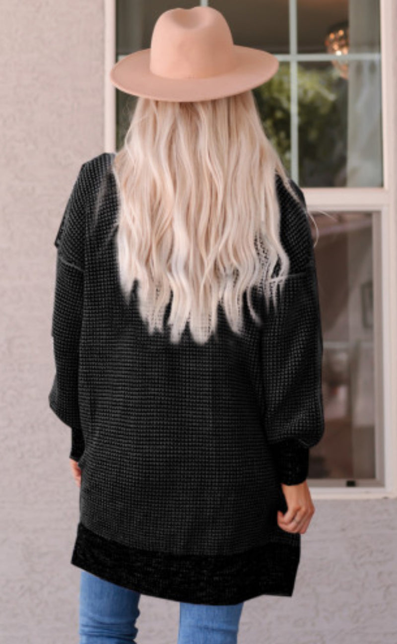 Chunky Knit Open Cardi