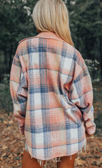 Pink Plaid Corduroy Accent Shacket