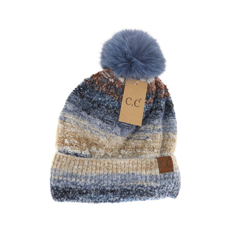 Space Dye Faux Fur Pom C.C Beanie HTC0041