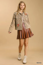 Corduroy Embroidered Jacket