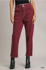 Twill Contrast Trim Pants