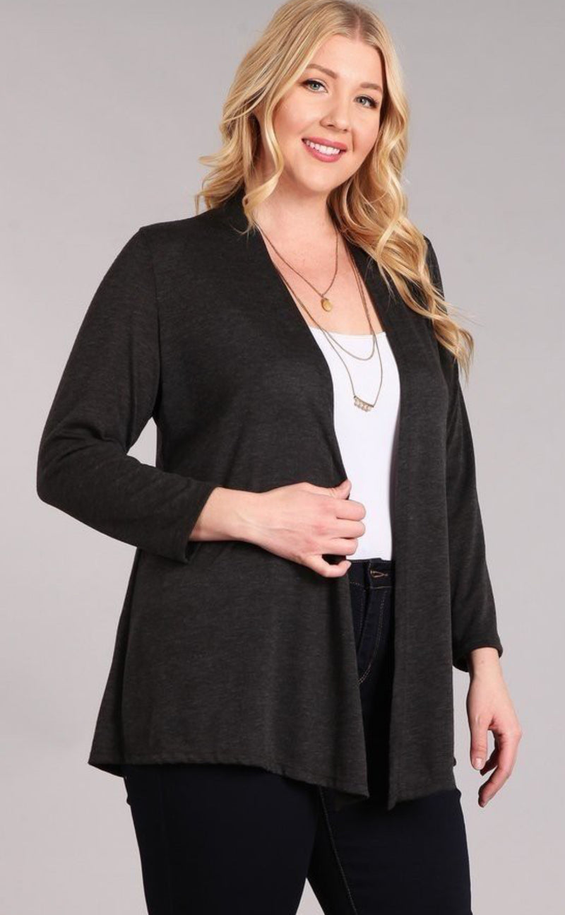 Plus Curvy Sheer Knit Cardigan