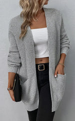 Steel Grey Chunky Knit Cardigan