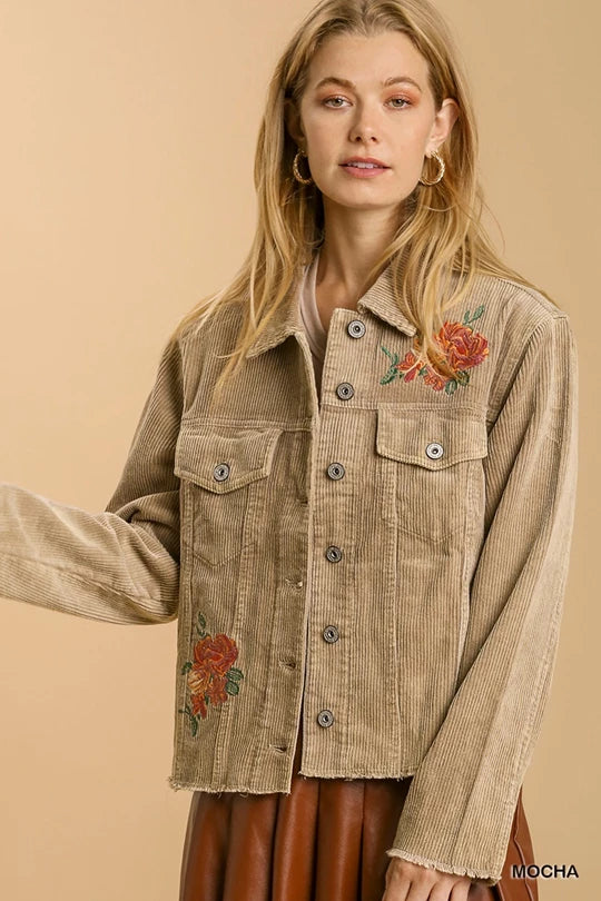 Corduroy Embroidered Jacket