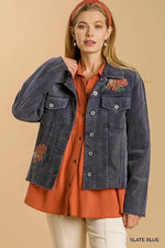 Corduroy Embroidered Jacket