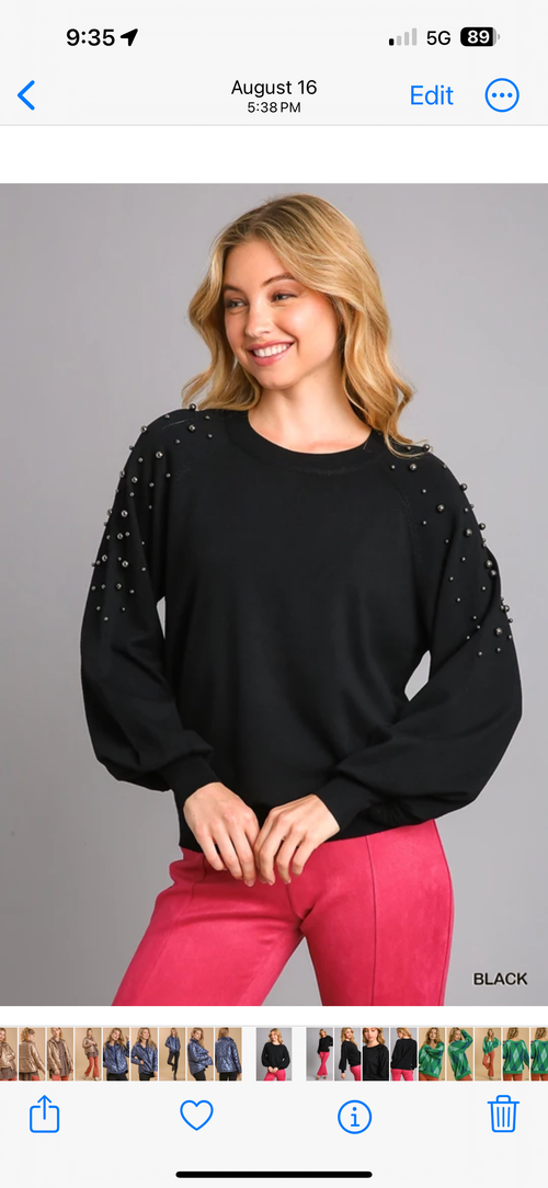 Black Pearl Accent Sweater