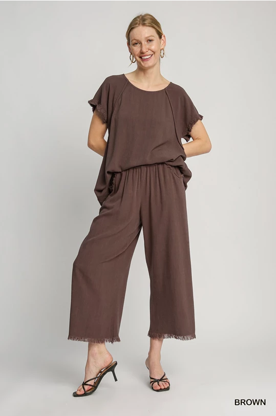 Wide Leg Pants in Brown, Black and Latte