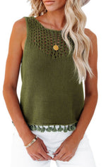 Green Crochet Tassel Tank