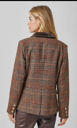 Tweed Blazer with Velvet Accent in 2 colors