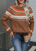 Pumpkin Fair Isle Knit Sweater