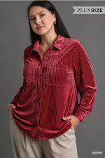 Beautiful Button-Down Velvety Blouse in 3 colors