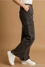 Stone Washed Charcoal Cargo Pants