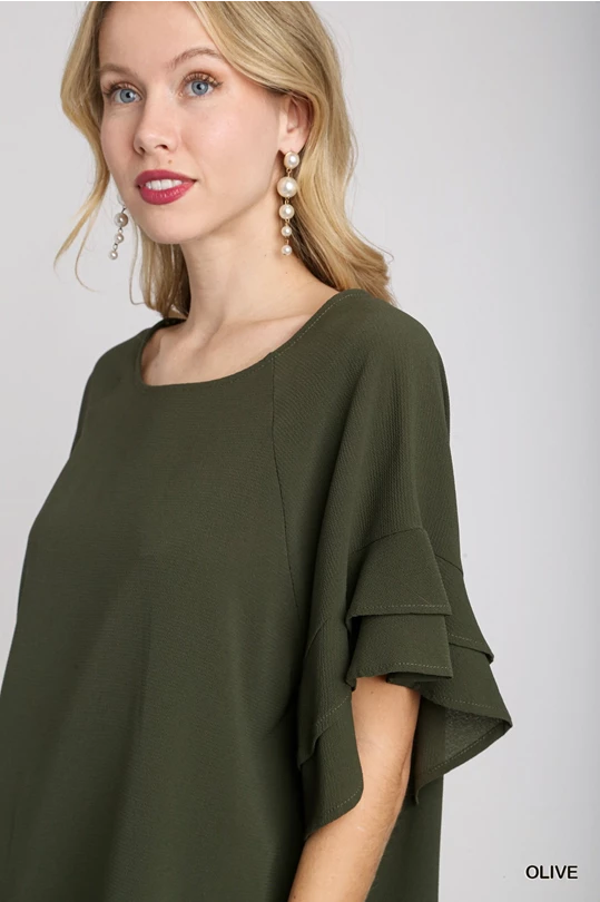 Layered Sleeve Accent Blouse in 3 colors