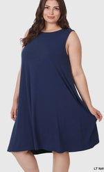 Plus Curvy Sleeveless Tank Flare Dress