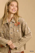 Corduroy Embroidered Jacket