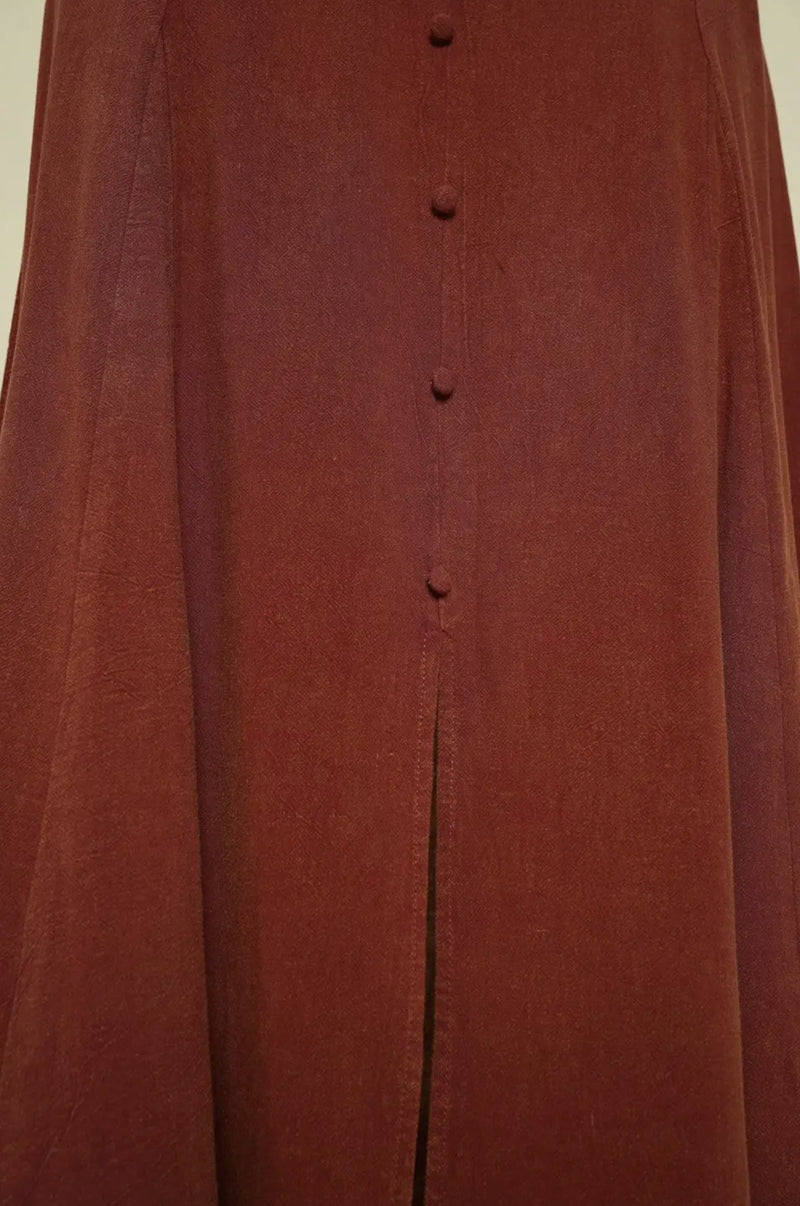 Acid Washed Long Skirts in Terracotta and Black