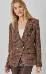 Tweed Blazer with Velvet Accent in 2 colors