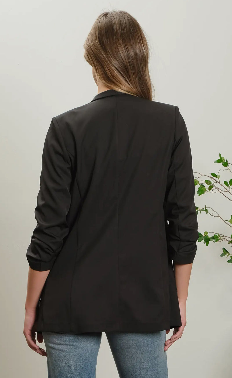 Collarless Blazer in Olive and in Black