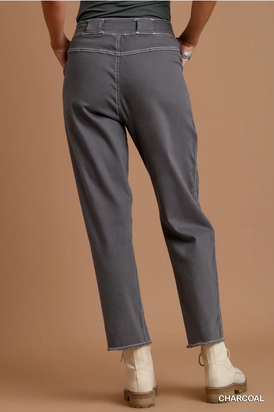 Twill Contrast Trim Pants