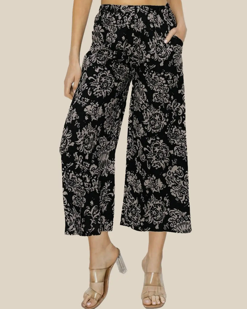 Floral Print Linen Pants