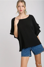 Layered Sleeve Accent Blouse in 3 colors