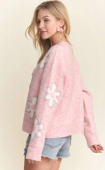 Soft Pink Flower Sweater