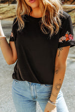 Embroidered Sleeve Tee