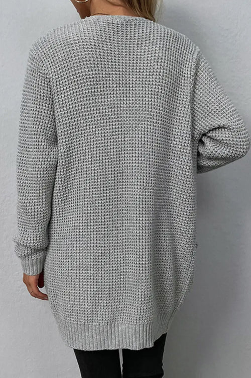 Steel Grey Chunky Knit Cardigan