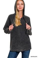 Washed Patterned Lightweight Hoodie